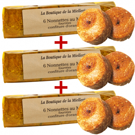 Nonnettes au miel fourrées à l'orange, par 3 rouleaux