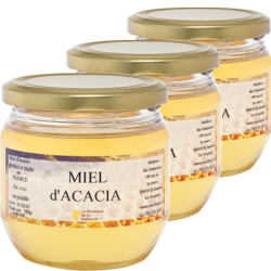Miel d'Acacia, les 3 pots de 500g