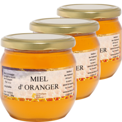 Miel d'Oranger, les 3 pots de 500g