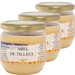 Miel de Tilleul, les 3 pots de 500g