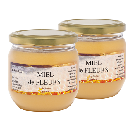 Miel de Fleurs du Sud, les 2 pots de 500g