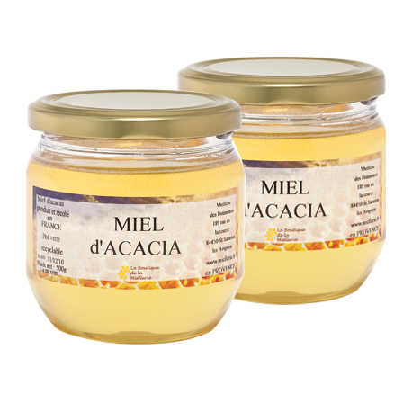 Miel d'Acacia, les 2 pots de 500g